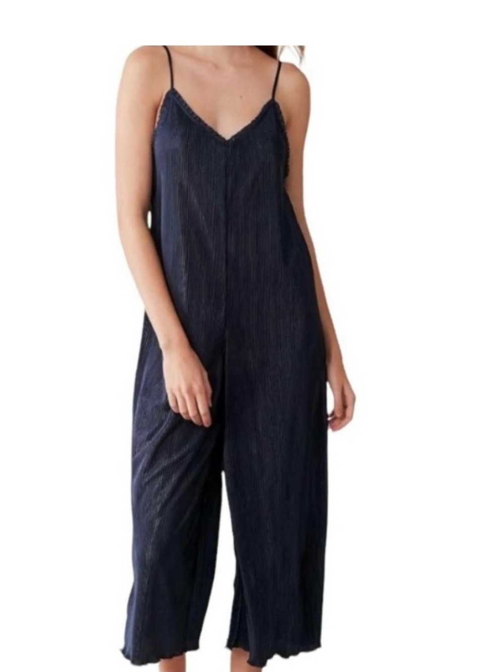 Urban Outfitters Out From Under Plisse Jumpsuit - Navy Blue. Size small